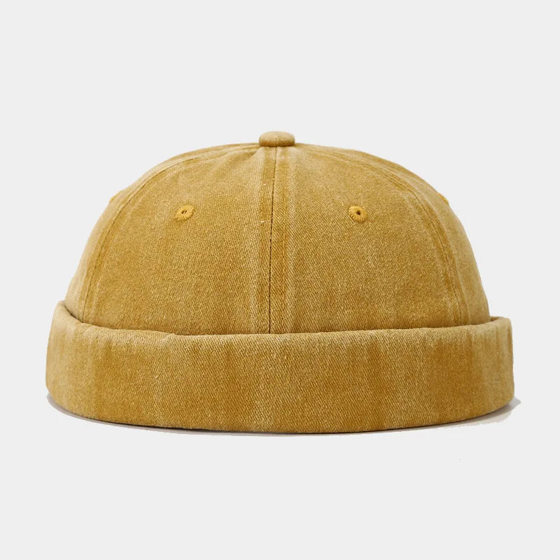 Vintage Washed Beanie – Garment-Washed Cotton Streetwear Hat for Men & Women