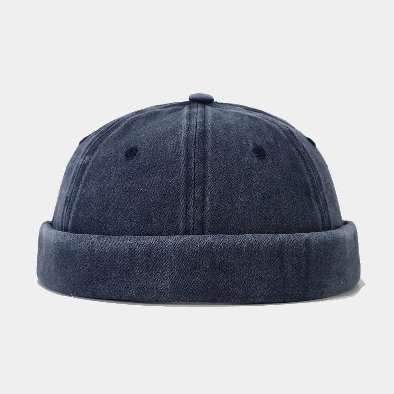 Vintage Washed Beanie – Garment-Washed Cotton Streetwear Hat for Men & Women