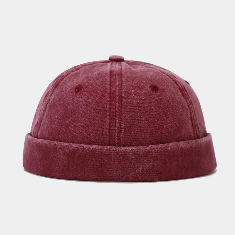 Vintage Washed Beanie – Garment-Washed Cotton Streetwear Hat for Men & Women