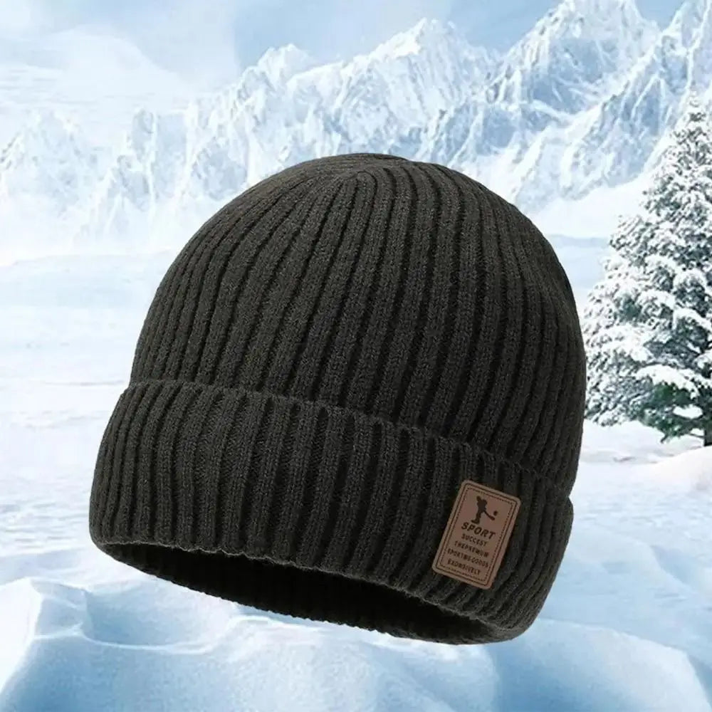 Fleece-Lined Winter Beanie – Thick Windproof Knit with Soft Fleece Interior for Men & Women