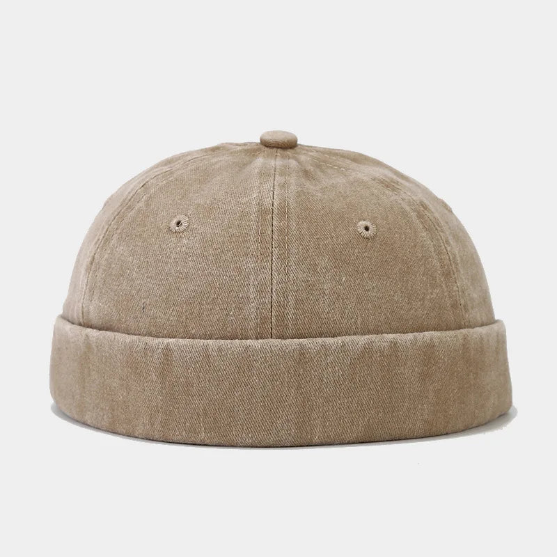 Vintage Washed Beanie – Garment-Washed Cotton Streetwear Hat for Men & Women