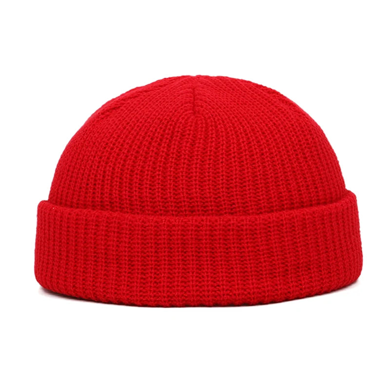 Wool Fisherman Beanie – Cotton Cuffed Knit Watch Cap for Men & Women