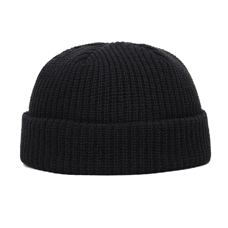 Wool Fisherman Beanie – Cotton Cuffed Knit Watch Cap for Men & Women