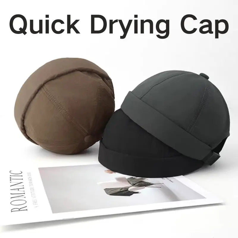 Quick Dry Brimless Beanie – Lightweight Polyester Breathable Fishing Hat for Men & Women