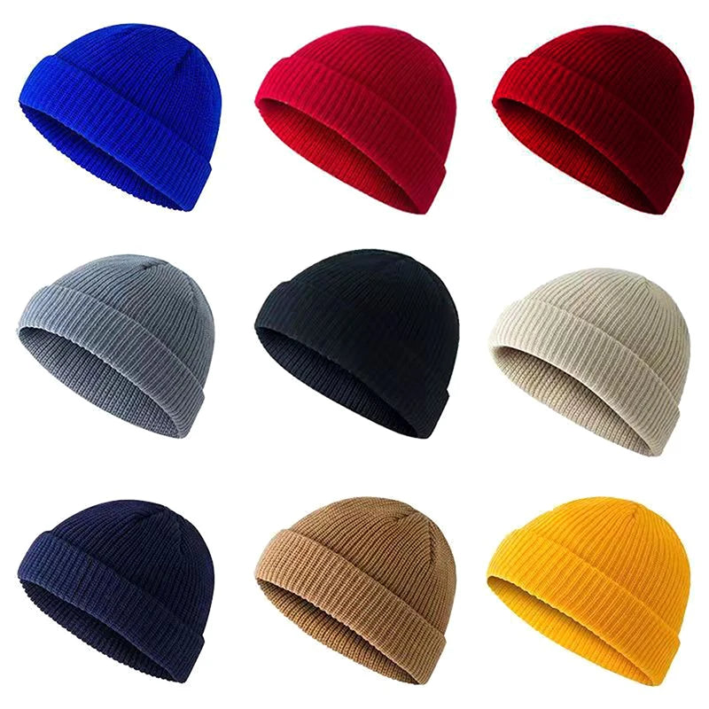 Wool Fisherman Beanie – Cotton Cuffed Knit Watch Cap for Men & Women