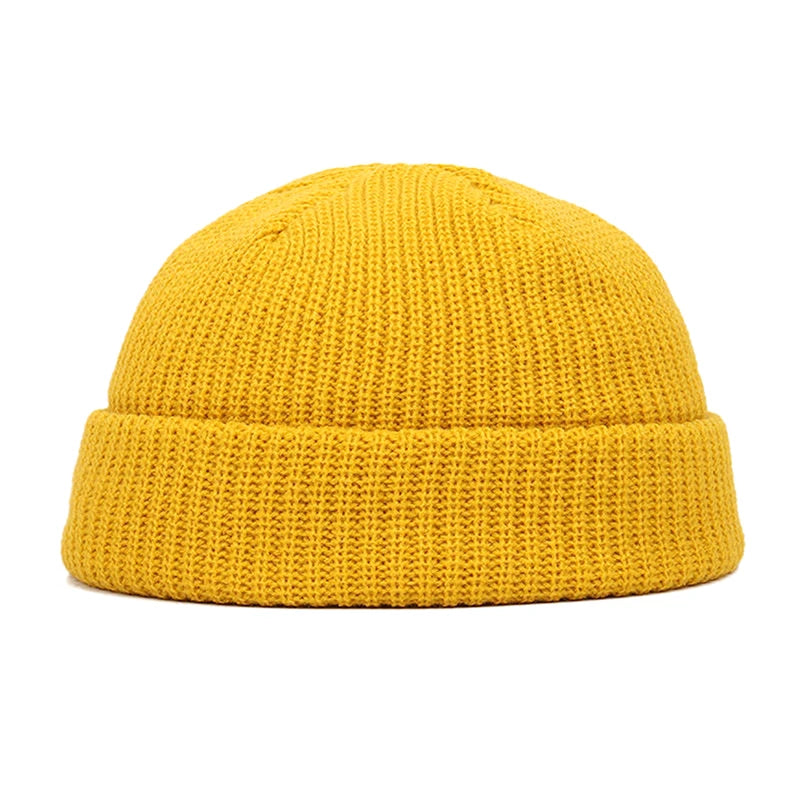 Wool Fisherman Beanie – Cotton Cuffed Knit Watch Cap for Men & Women