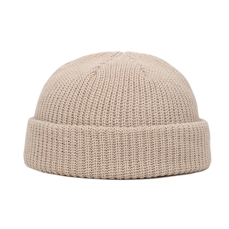 Wool Fisherman Beanie – Cotton Cuffed Knit Watch Cap for Men & Women