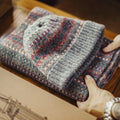 Fair Isle Beanie & Scarf Set – Windproof Nordic Knit Winter Set for Men & Women