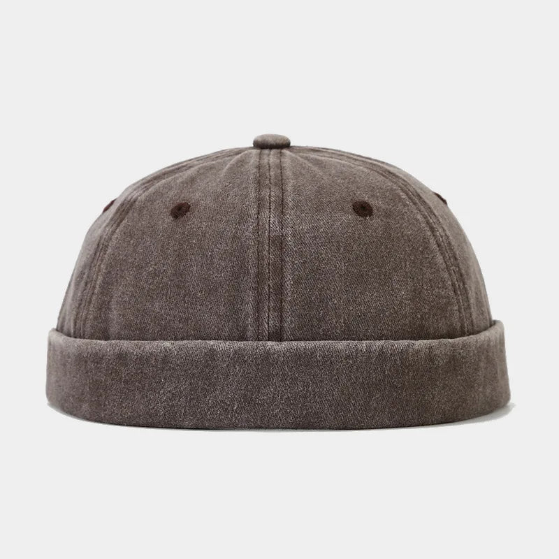 Vintage Washed Beanie – Garment-Washed Cotton Streetwear Hat for Men & Women