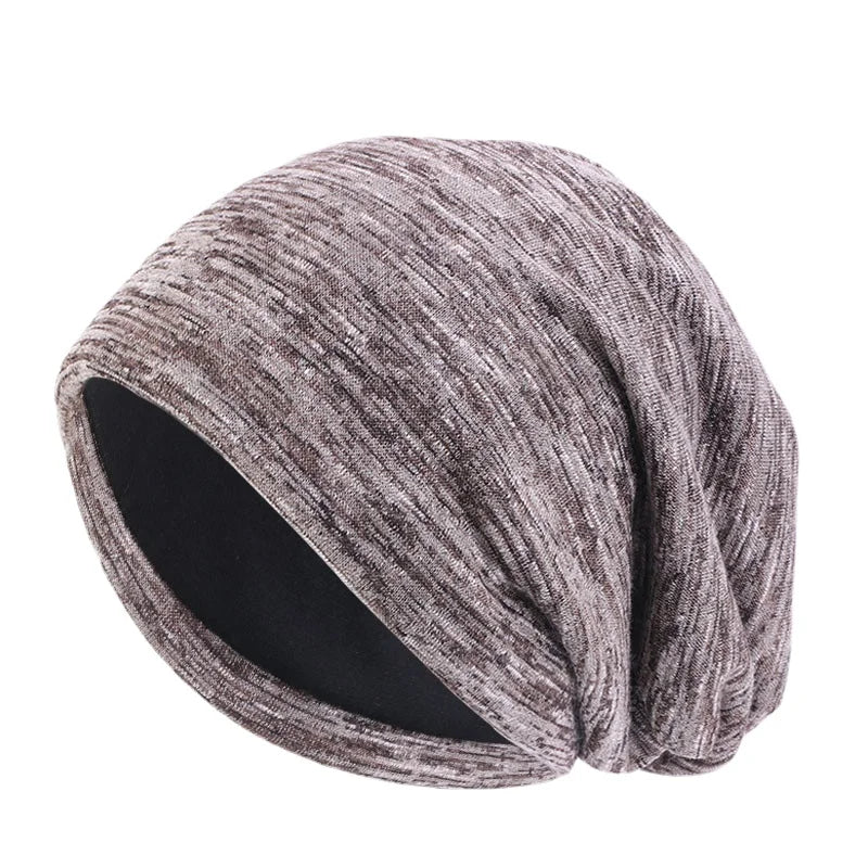 Cashmere-Like Double Fabric Beanie – Soft Polyester Cotton Knit Hat for Men & Women