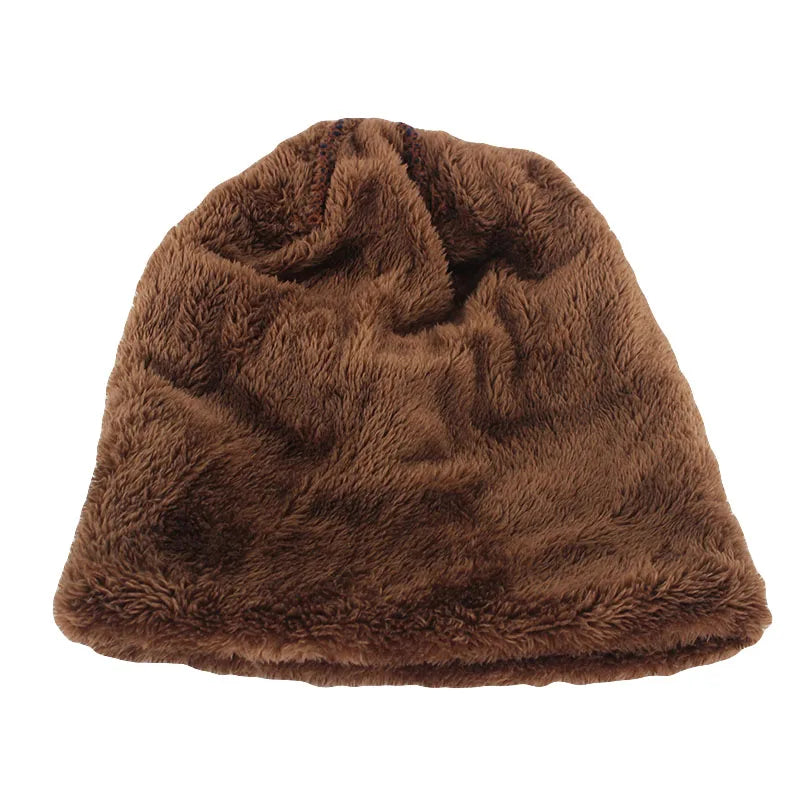 Letter Wool Knit Beanie – Cotton Blend Skullies Hat for Men & Women