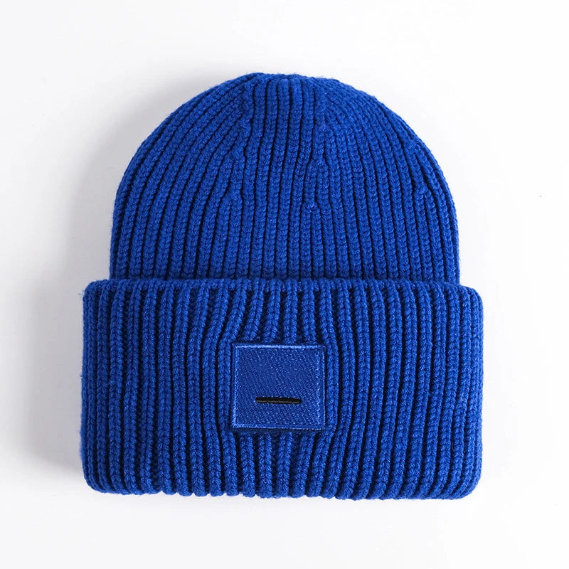 Smiling Face Couple Beanie – Wool Blend Knit Hat for Women