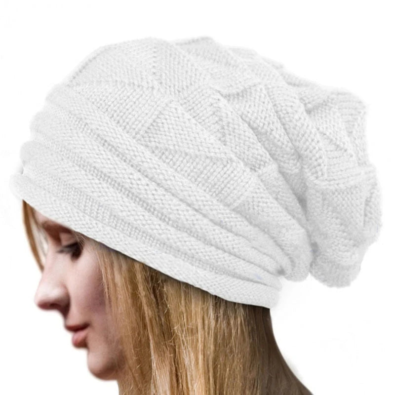 Oversized Baggy Beanie – Slouchy Cotton Acrylic Knit Hat for Women