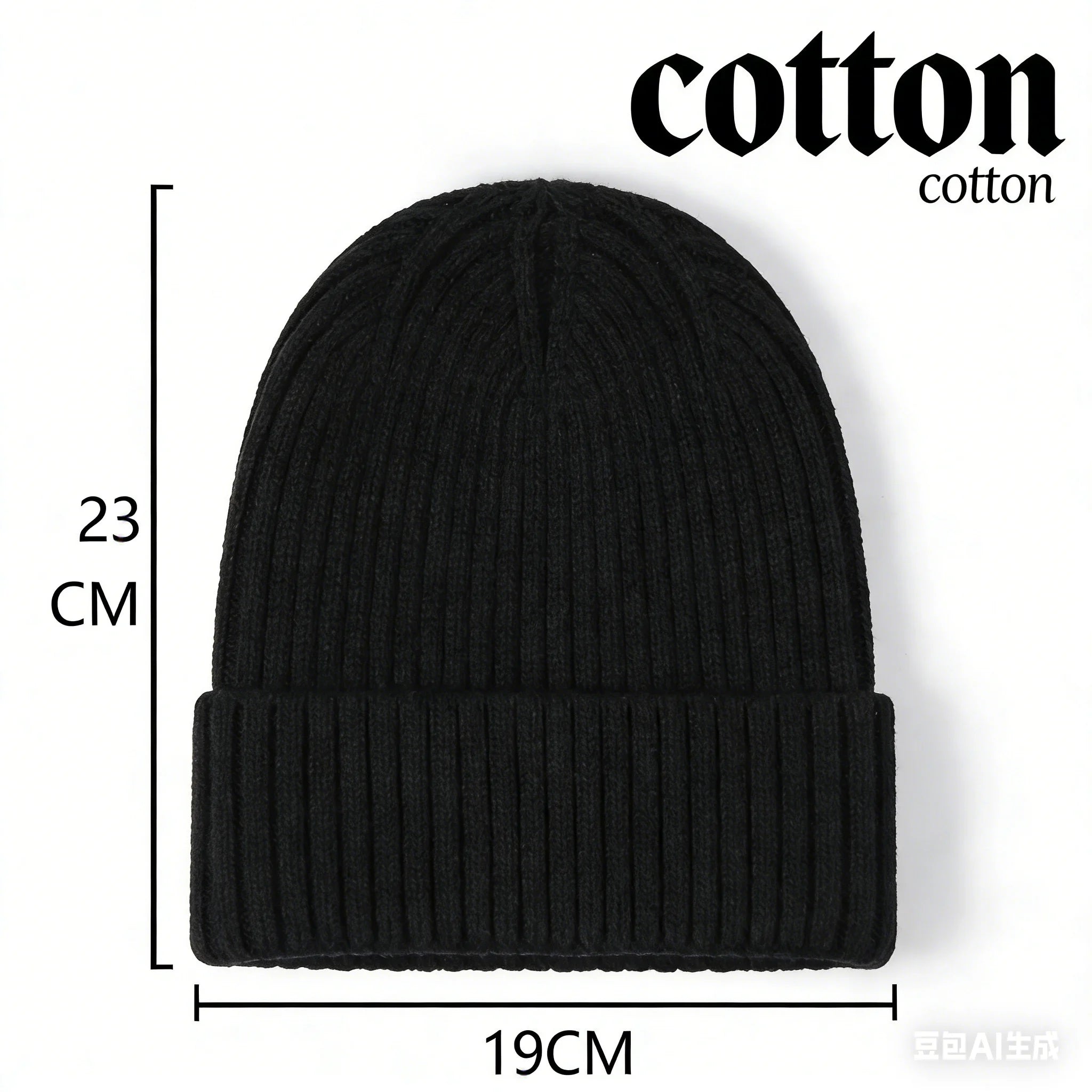 Wool Melon Beanie – Cotton Polyester Warm Knit Skull Cap for Men & Women