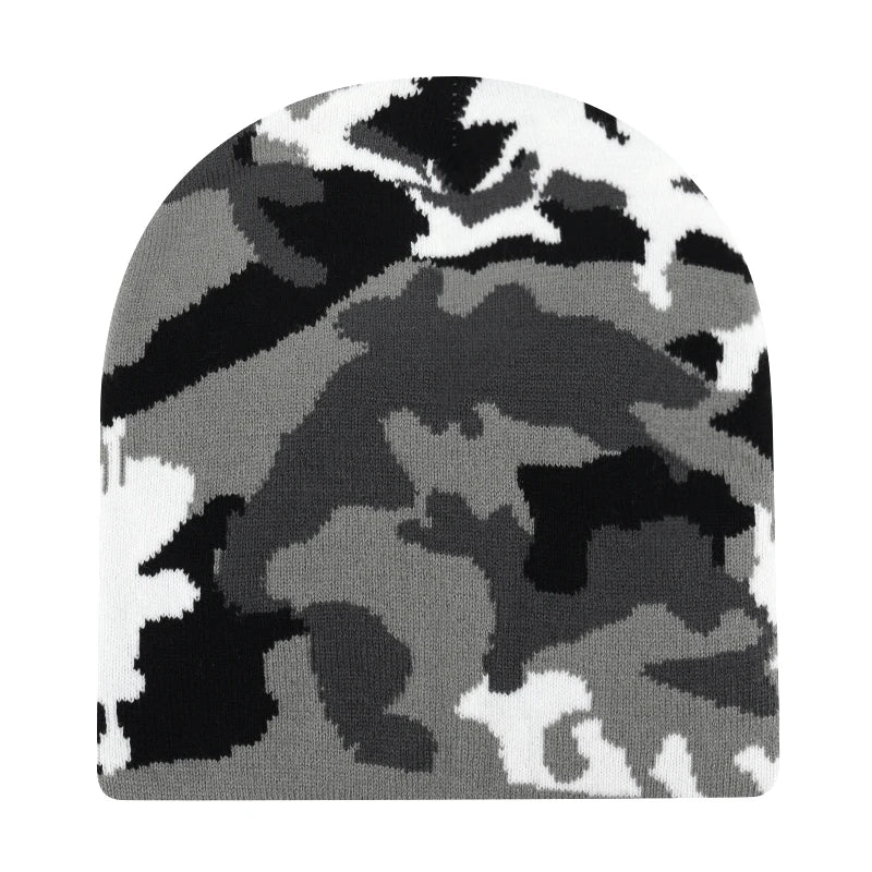 Y2K Letter Cargo Beanie – Polyester Knit Skull Cap for Men & Women