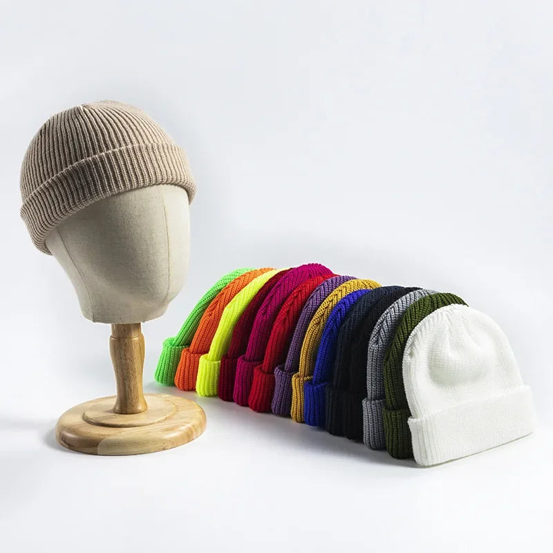 Korean Woolen Guapi Cap – Acrylic Knit Skull Cap for Men & Women