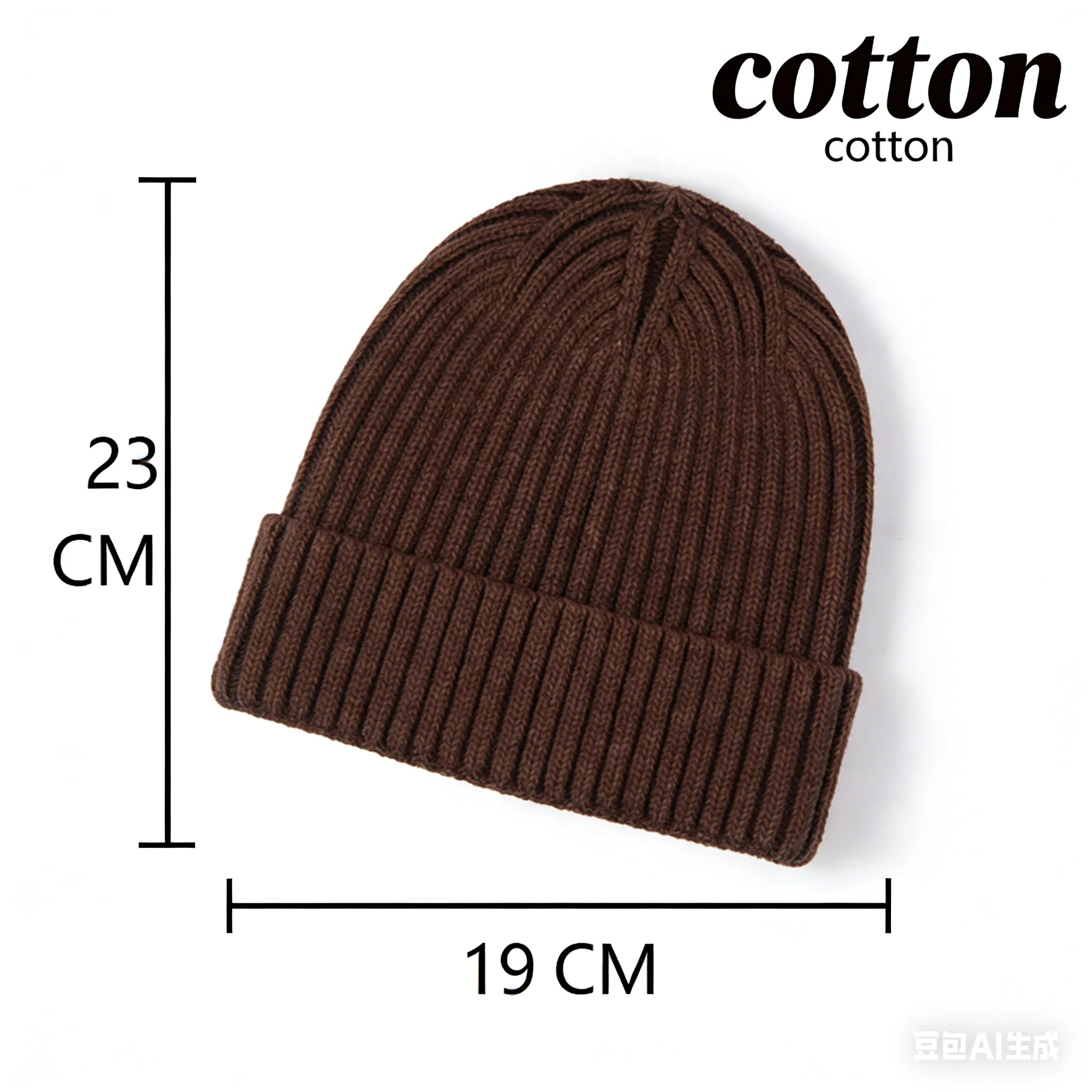 Wool Melon Beanie – Cotton Polyester Warm Knit Skull Cap for Men & Women