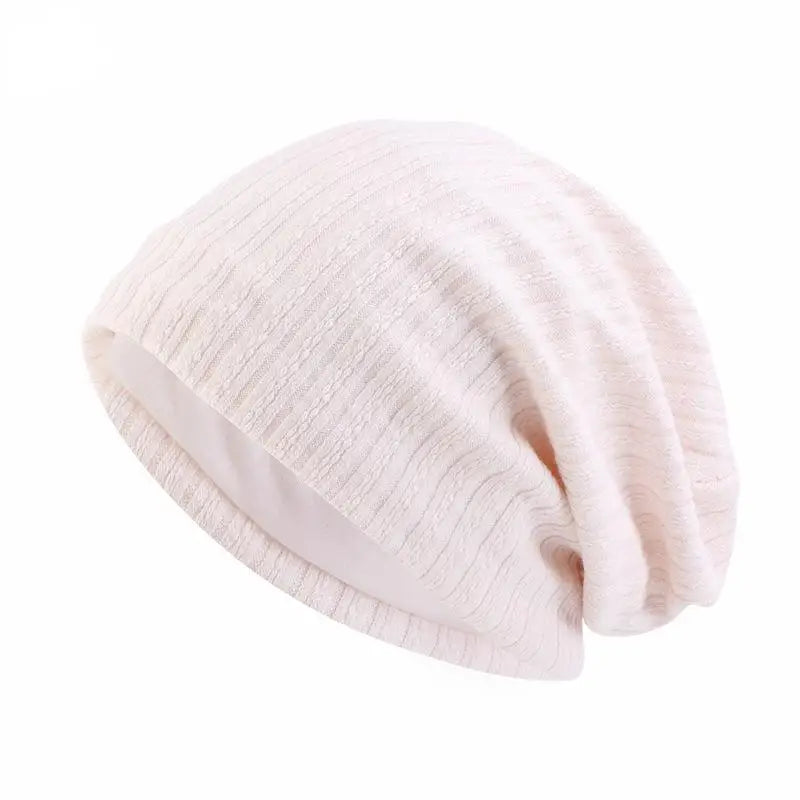 Wheat Spike Double Layer Beanie – Cotton Skullies Knit Hat for Spring, Autumn & Winter