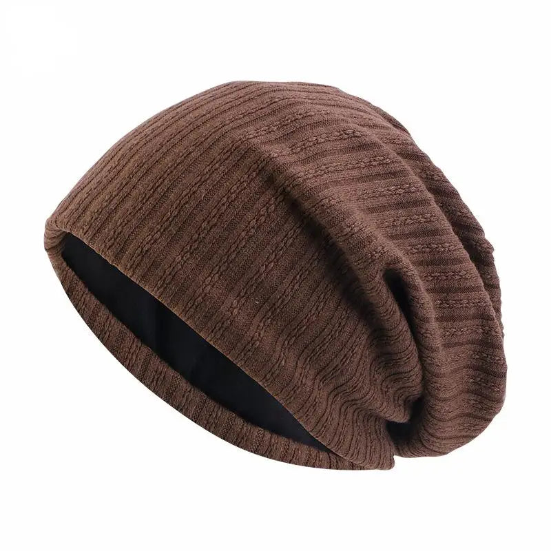 Wheat Spike Double Layer Beanie – Cotton Skullies Knit Hat for Spring, Autumn & Winter