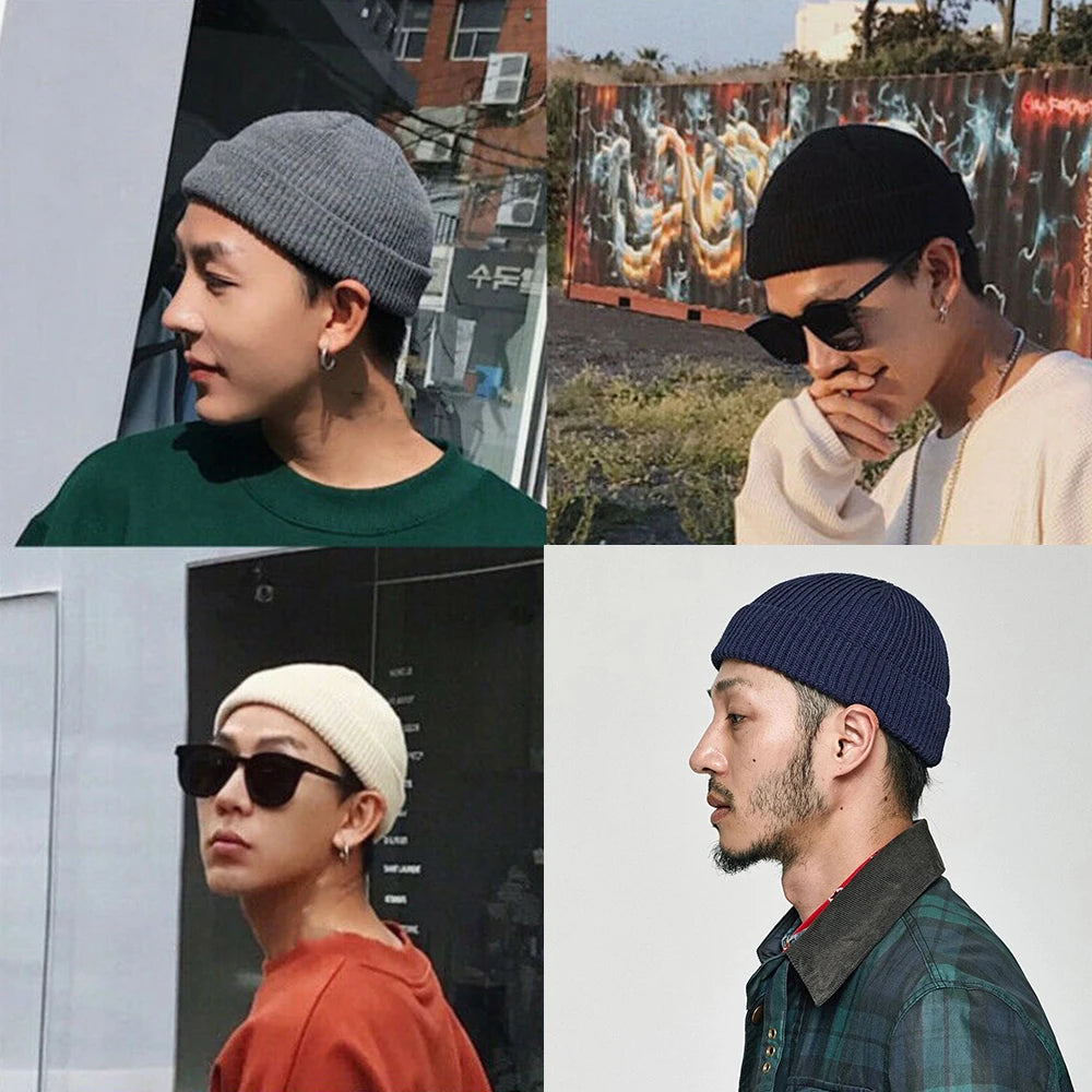 Mini Fisherman Ribbed Beanie – Soft Acrylic Knit Hat for Men & Women