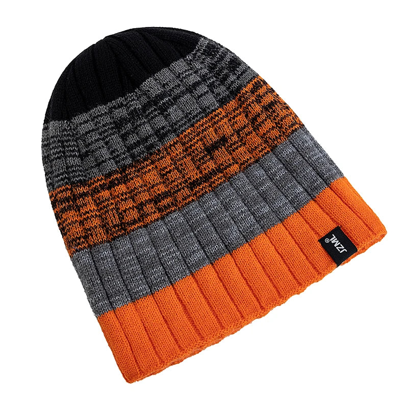 Striped Winter Beanie – Classic Ribbed Stripe Knit Hat for Men & Women