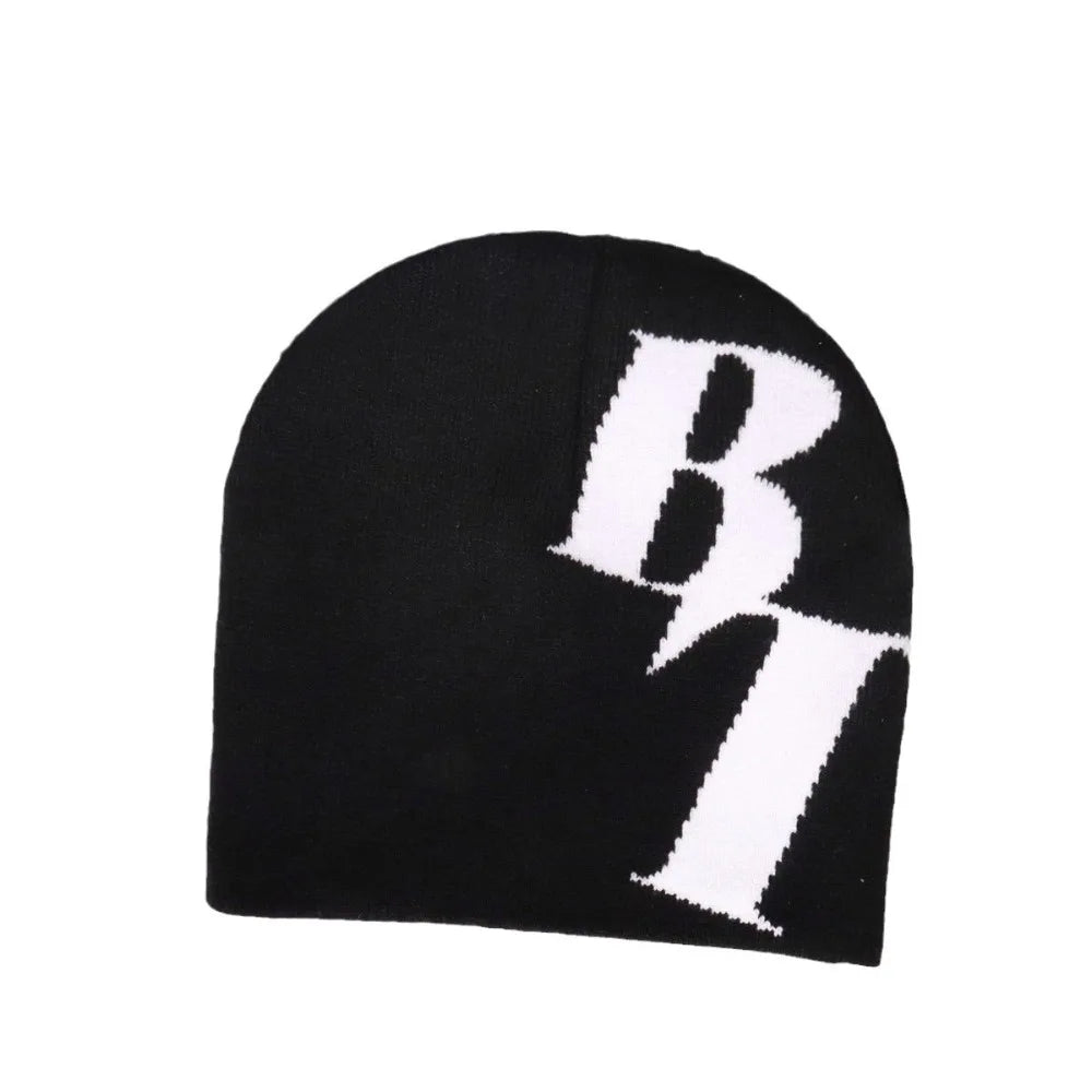 Y2K Goth Harajuku Beanie – Animal Print Acrylic Knit Hat for Men & Women