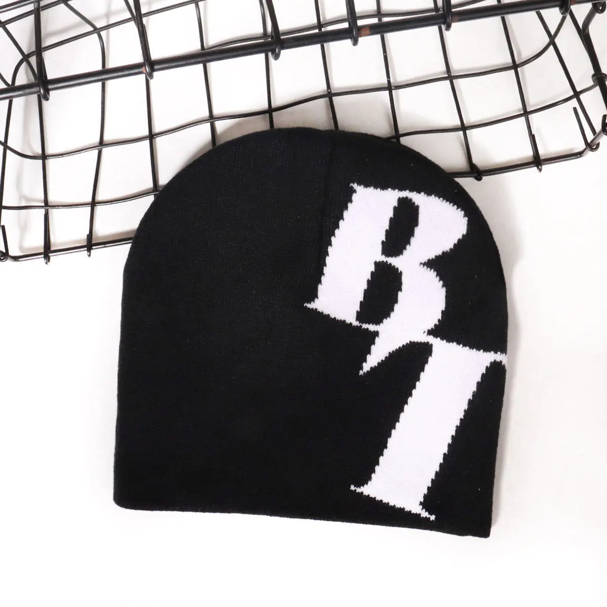 Y2K Goth Harajuku Beanie – Animal Print Acrylic Knit Hat for Men & Women