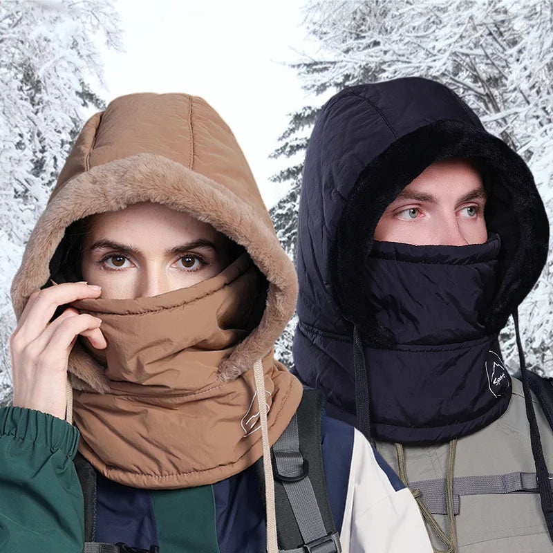Plush Balaclava Hat – Warm Polyester Knit Full Face Cover for Men & Women