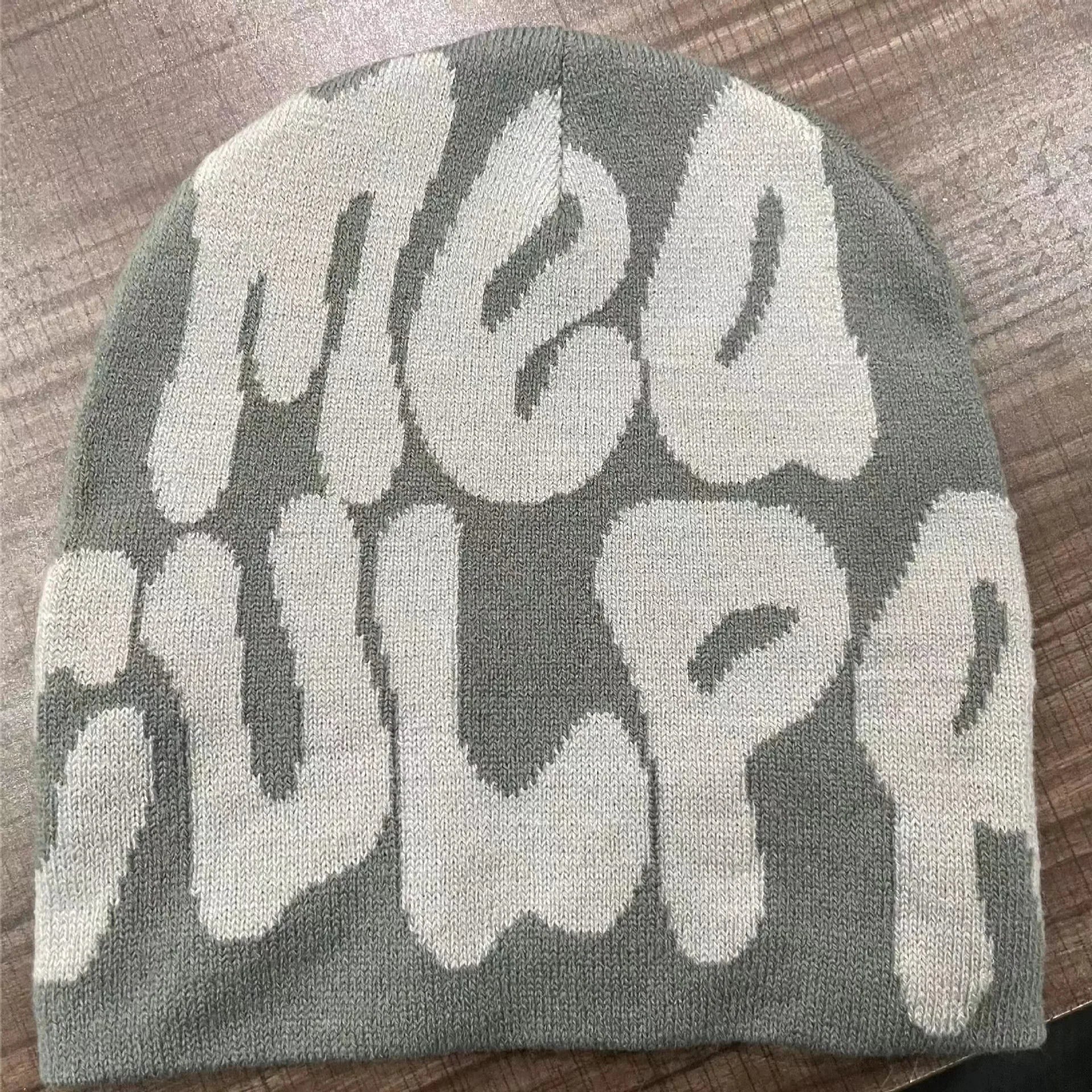 Mea Culpa Y2K Kpop Beanie – Letter Knit Cap for Women