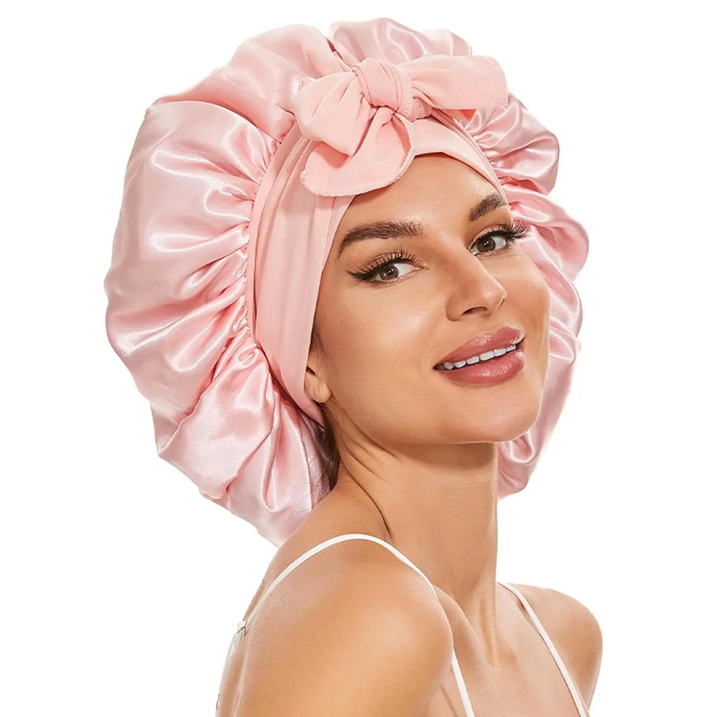 Silk Sleep Bonnet – Breathable Polyester Hair Protection Cap for All Hair Types