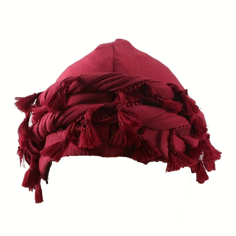 Vintage Turban Head Wrap – Polyester Multifunction Tatted Head Wrap for Men & Women