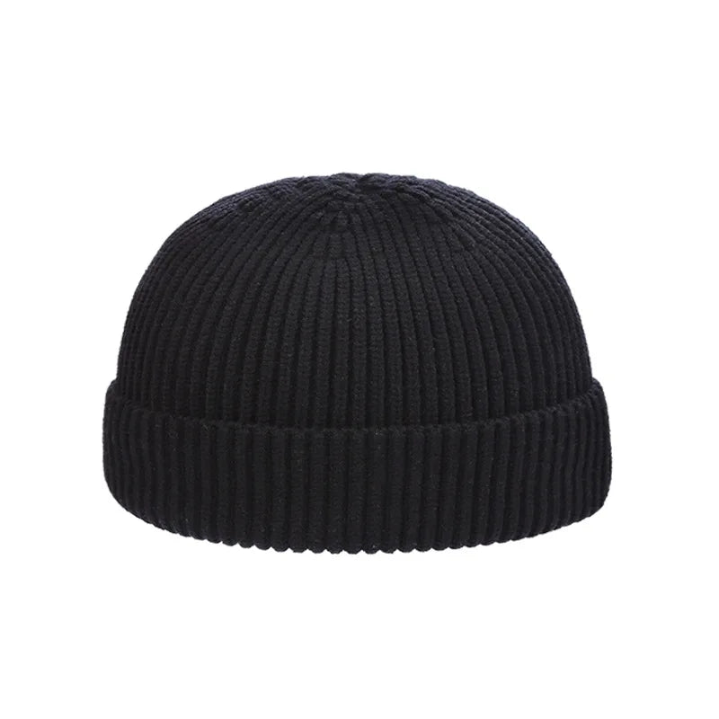 Wool Melon Beanie – Cotton Polyester Warm Knit Skull Cap for Men & Women