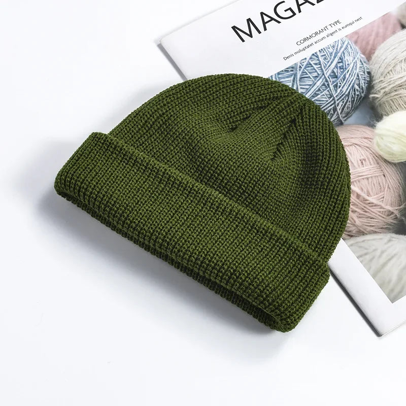 Korean Woolen Guapi Cap – Acrylic Knit Skull Cap for Men & Women