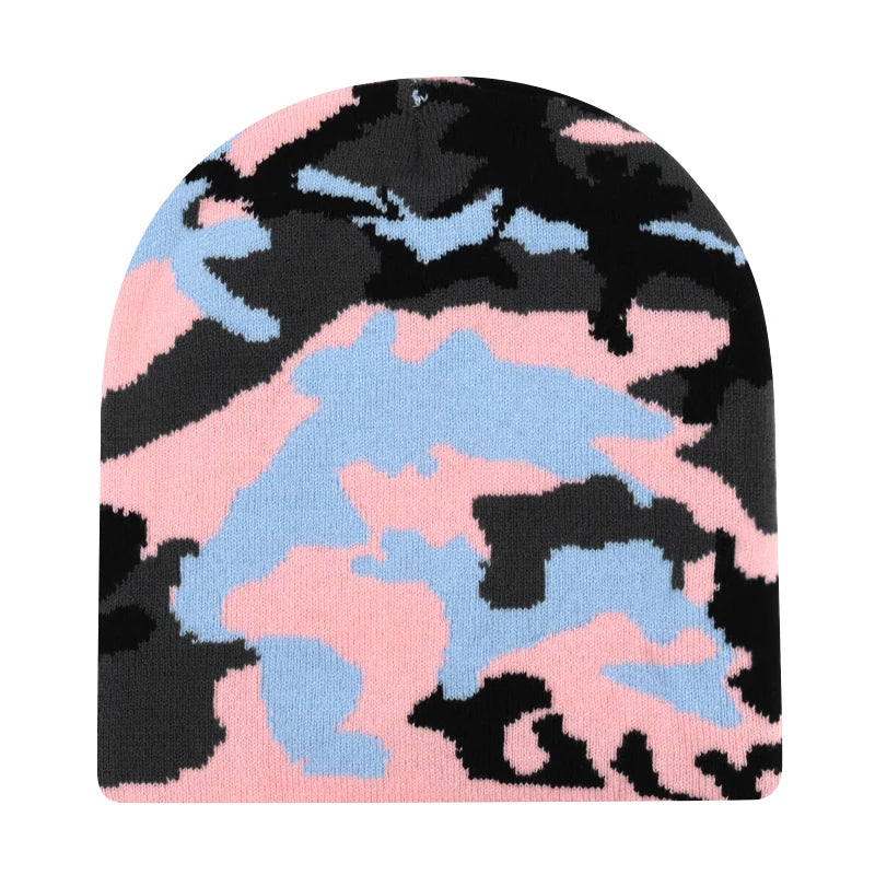 Y2K Letter Cargo Beanie – Polyester Knit Skull Cap for Men & Women