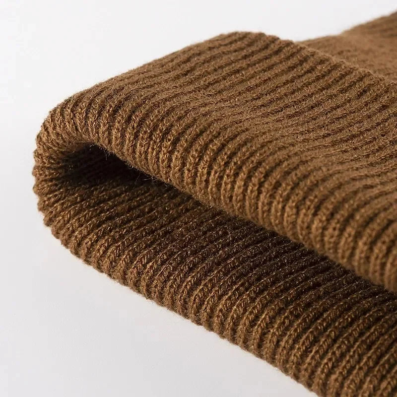 Solid Stretch Crochet Beanie