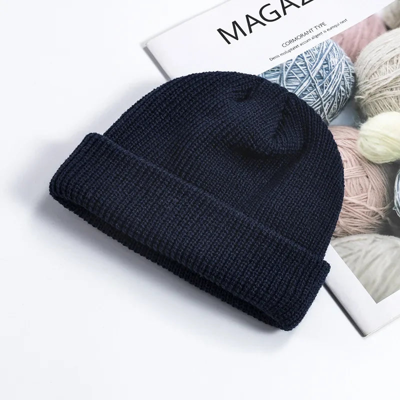Korean Woolen Guapi Cap – Acrylic Knit Skull Cap for Men & Women