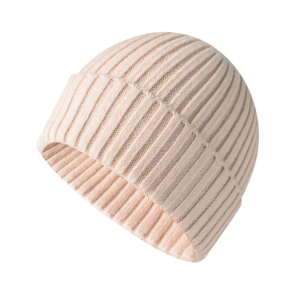 Warm Knitted Winter Hat – Windproof Cotton Ski Beanie for Women