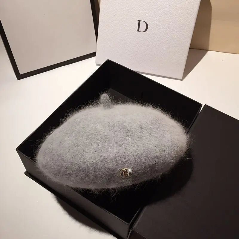 Angora Rabbit Fur Beret