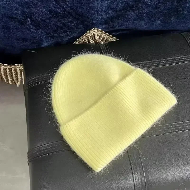 Angora Rabbit Fur Beanie