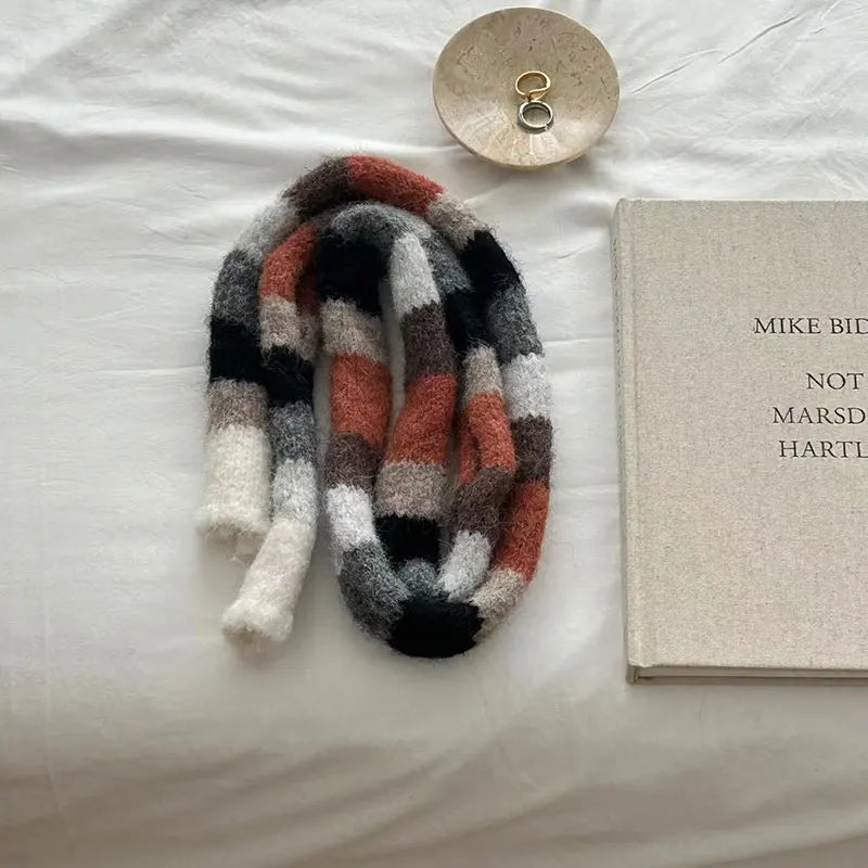 Rainbow Striped Beanie & Scarf Set – Wool Blend Winter Accessories for Men & Women