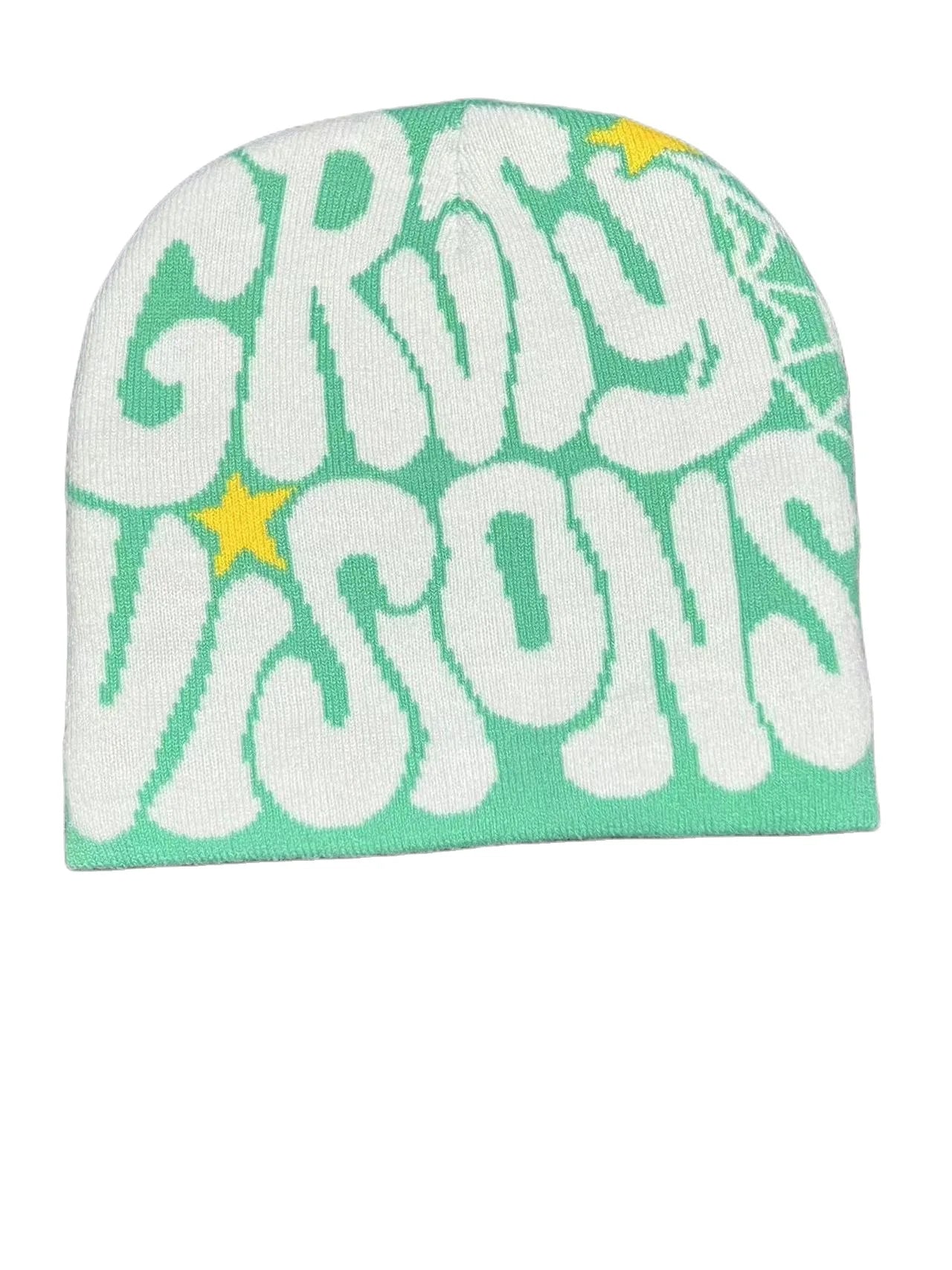 Y2K Niche Design Beanie – Bold Print Knit Hat for Women & Men