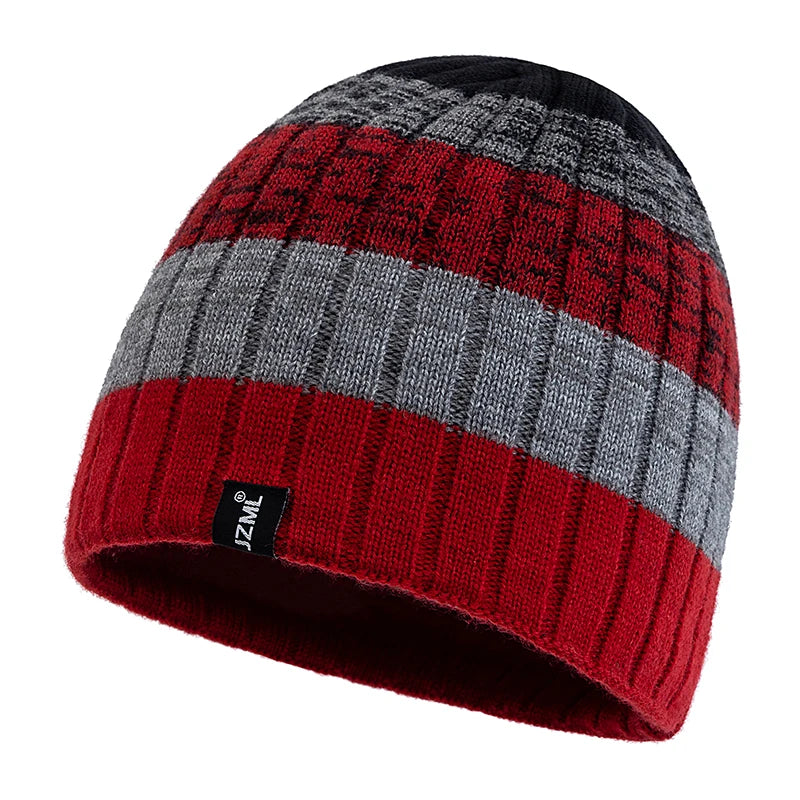 Striped Winter Beanie – Classic Ribbed Stripe Knit Hat for Men & Women