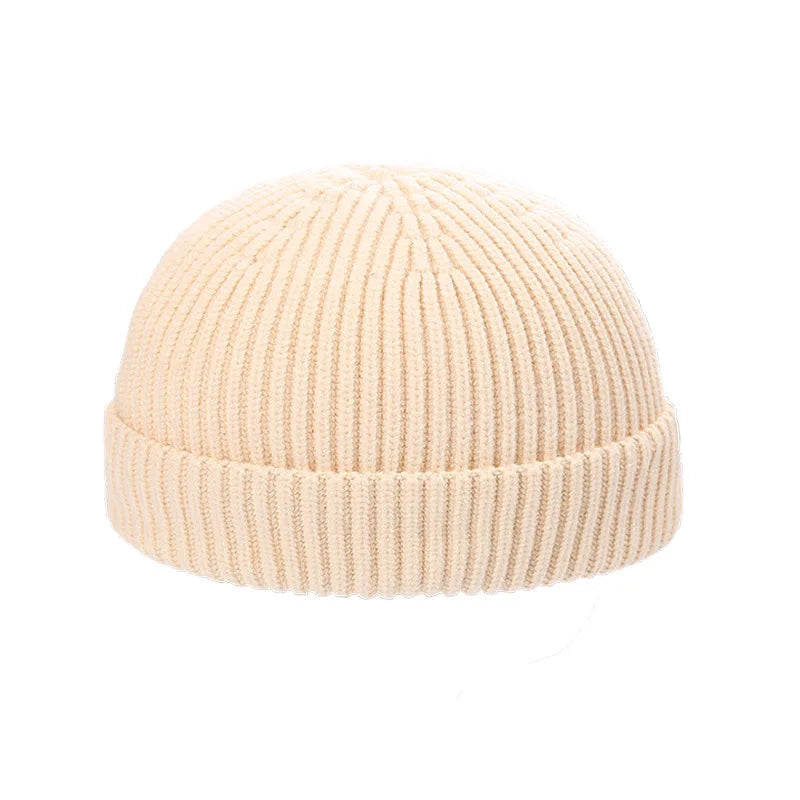 Wool Melon Beanie – Cotton Polyester Warm Knit Skull Cap for Men & Women