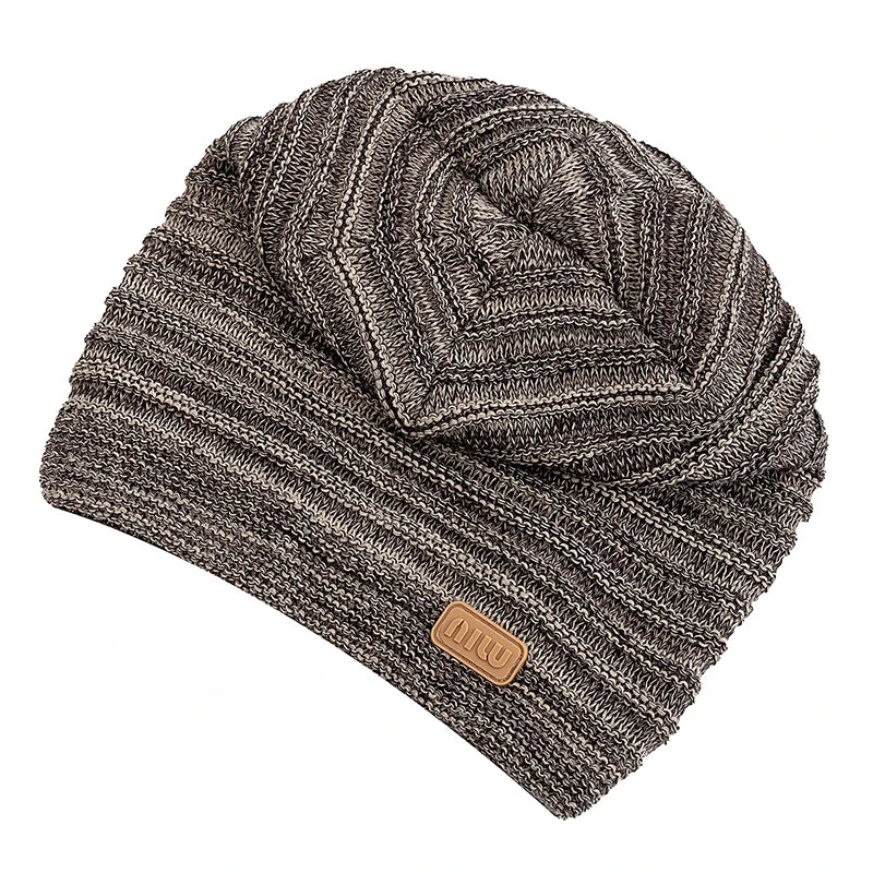 Fur-Lined Slouchy Beanie – Plush Fur Interior Oversized Knit Hat for Men & Women