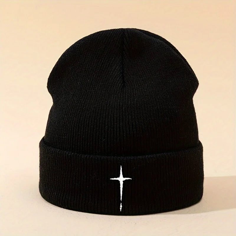 Crochet Embroidery Knit Beanie