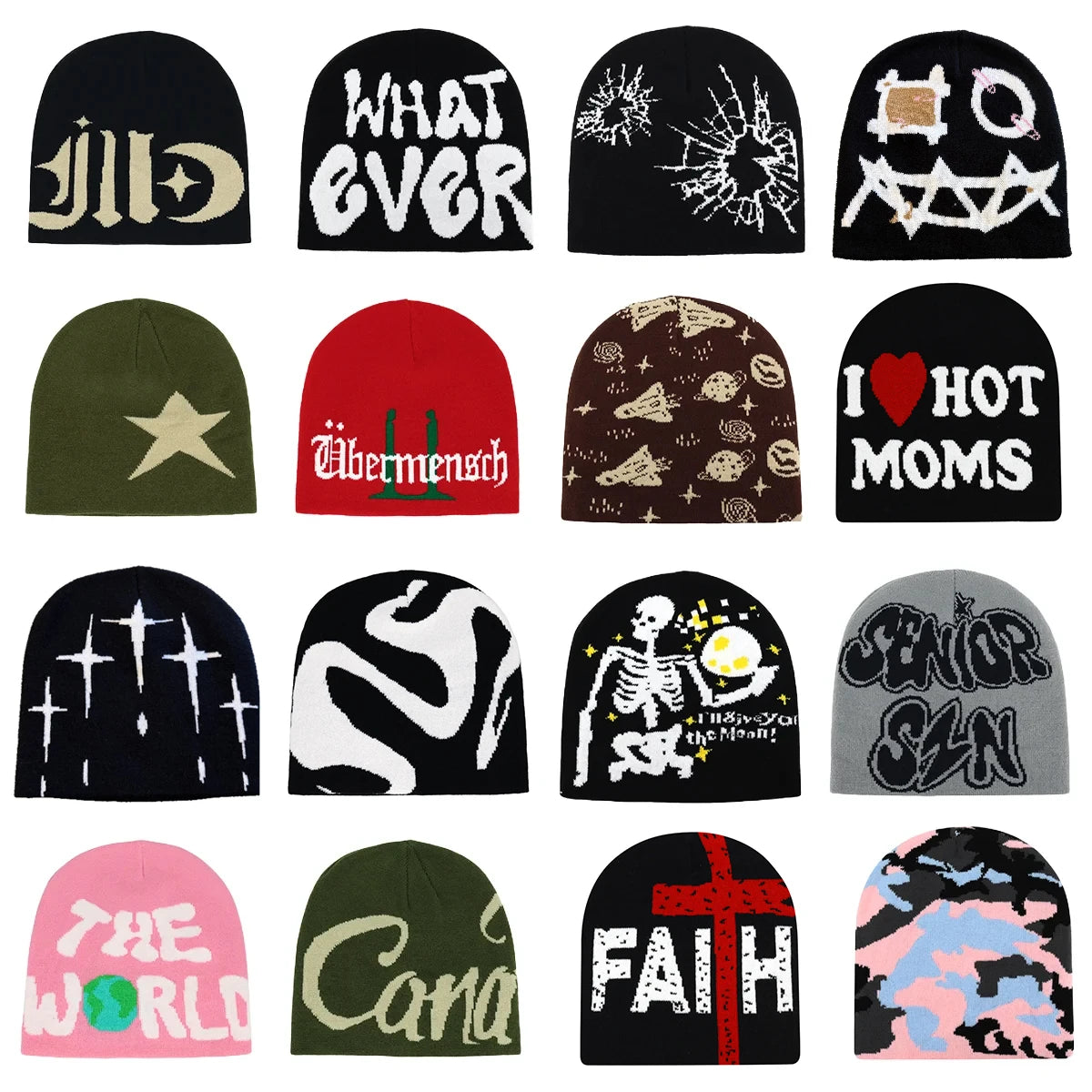 Y2K Letter Knit Beanie