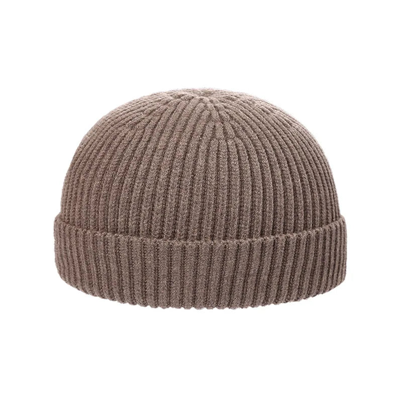 Wool Melon Beanie – Cotton Polyester Warm Knit Skull Cap for Men & Women