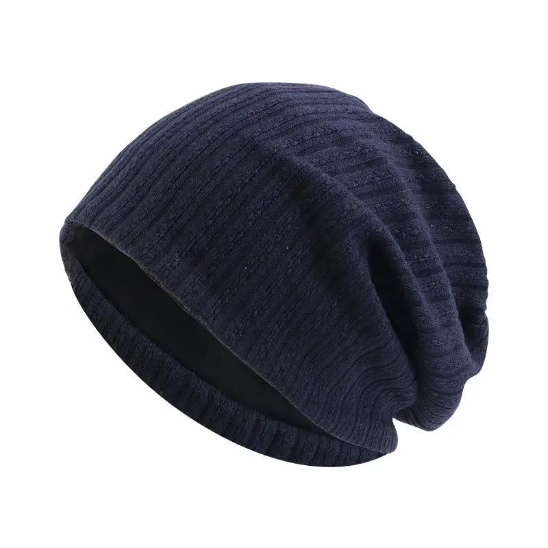 Wheat Spike Double Layer Beanie – Cotton Skullies Knit Hat for Spring, Autumn & Winter