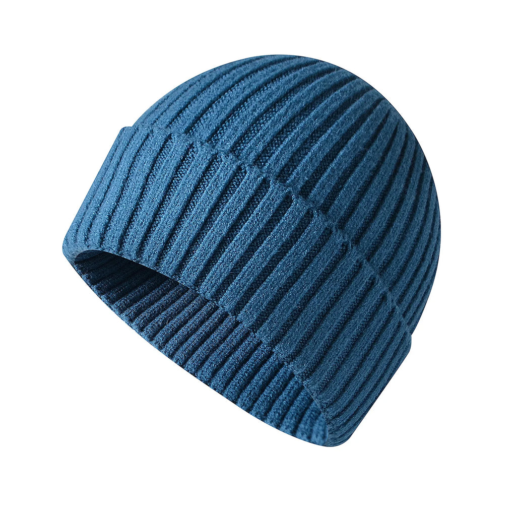 Warm Knitted Winter Hat – Windproof Cotton Ski Beanie for Women