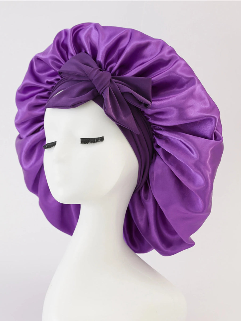 Silk Sleep Bonnet – Breathable Polyester Hair Protection Cap for All Hair Types